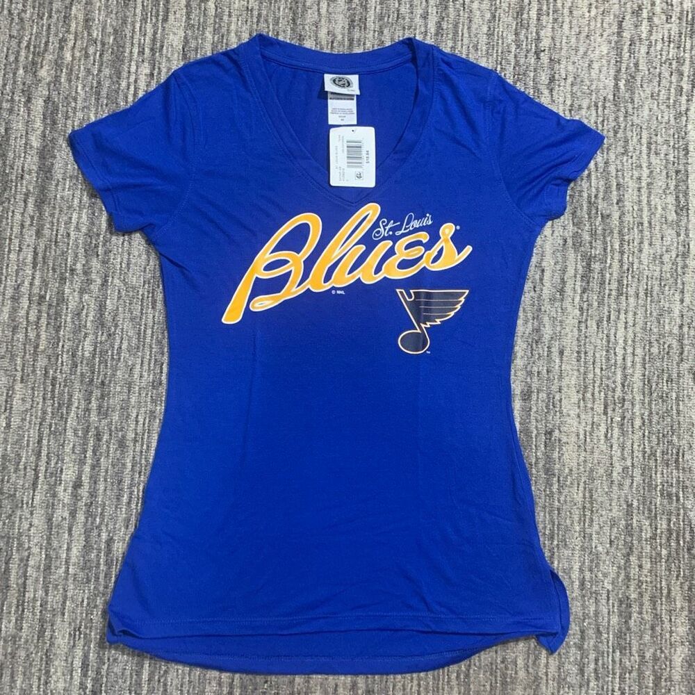 Brand New NHL St. Louis Blues Women's Small 4-6 Short Sleeve Shirt‎ Hockey